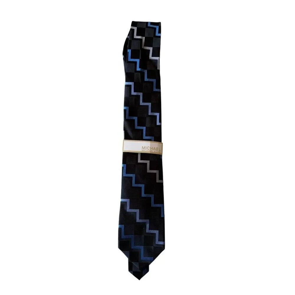 Michael by Michael Kors black and blue geometric tie new with tags